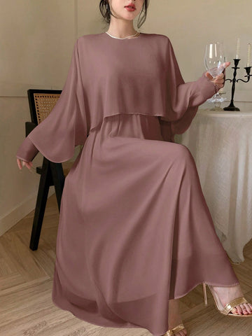 DAZY Women's Chiffon Midi Cocktail Dress