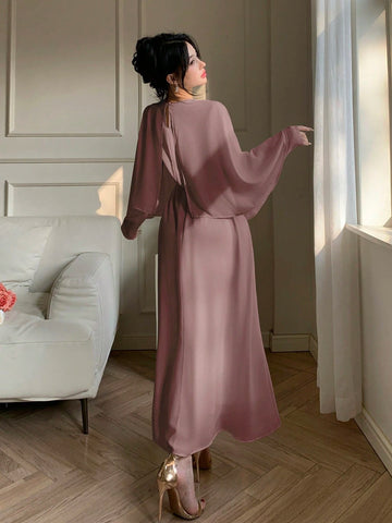 DAZY Women's Chiffon Midi Cocktail Dress