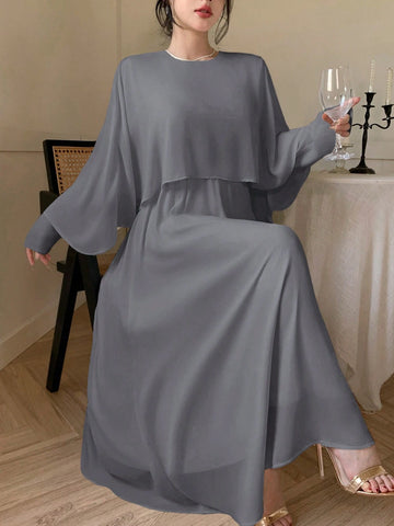 DAZY Women's Chiffon Midi Cocktail Dress