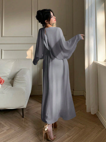 DAZY Women's Chiffon Midi Cocktail Dress