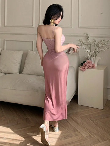 Joudiya Women Gradient Color Slim-Fit Dress With Spaghetti Stra