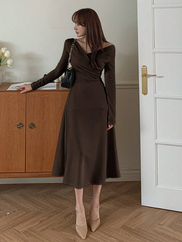 Women Long Wrap Dress