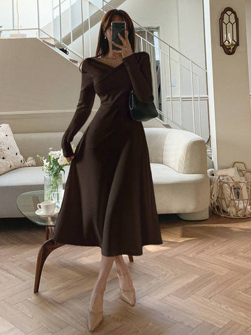 Women Long Wrap Dress