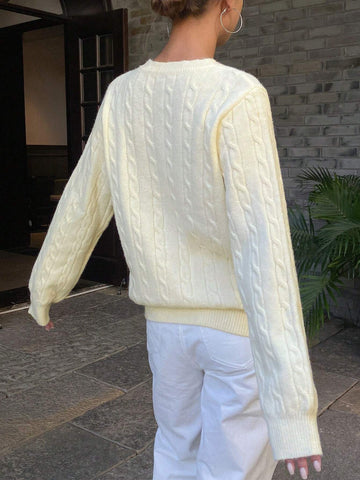 Loose Fit Embroidered Horse Design Sweater