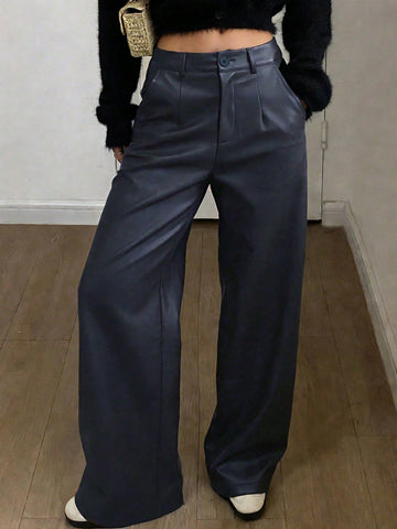 DAZY Slant Pocket Wide Leg Suit Pants