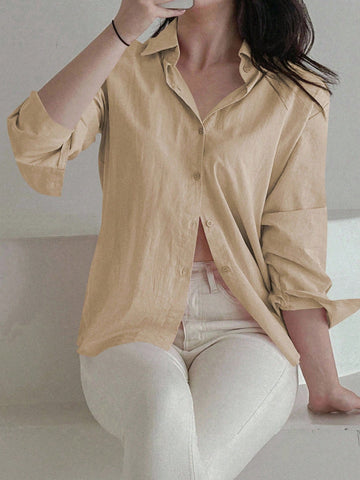 Women's Loose Casual Versatile Solid Color Blouse