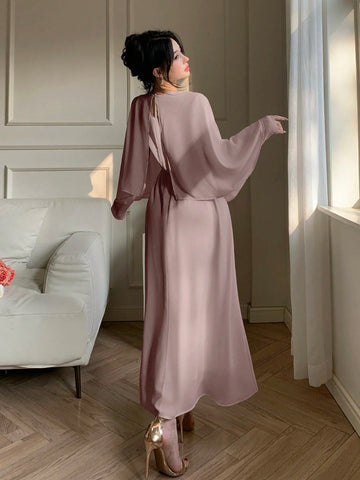 DAZY Women's Chiffon Midi Cocktail Dress