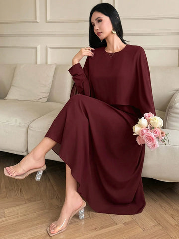 DAZY Women's Chiffon Midi Cocktail Dress