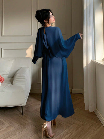 DAZY Women's Chiffon Midi Cocktail Dress