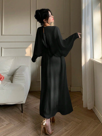 DAZY Women's Chiffon Midi Cocktail Dress