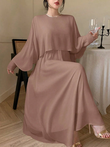DAZY Women's Chiffon Midi Cocktail Dress