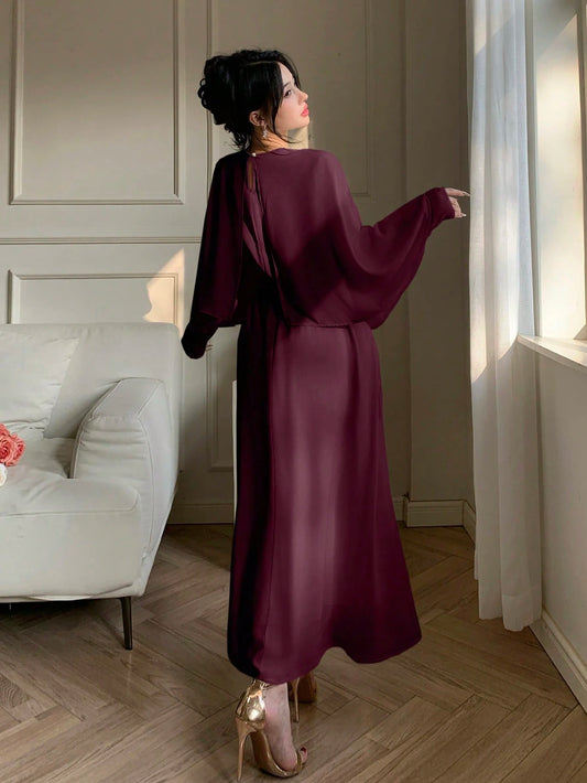 DAZY Women's Chiffon Midi Cocktail Dress