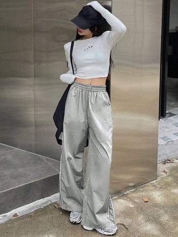 DAZY Women's Solid Color Simple Daily Pants With Bowknot Decoration