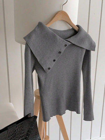 DAZY Women's Elegant Design Fitted Sweater