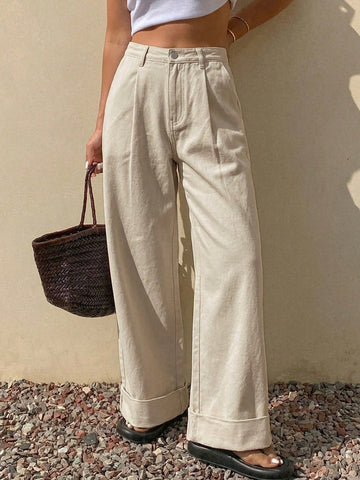 Women's Loose Casual Solid Color Denim Jeans