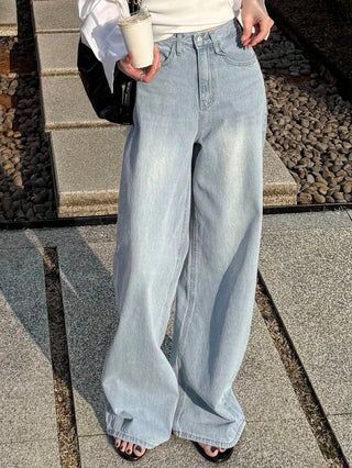 DAZY Loose High Waist Slimming Straight Leg Jeans