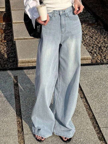DAZY Loose High Waist Slimming Straight Leg Jeans