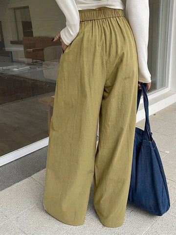 DAZY Loose Elastic Waist Wide Leg Pants
