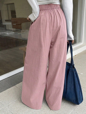 DAZY Loose Elastic Waist Wide Leg Pants