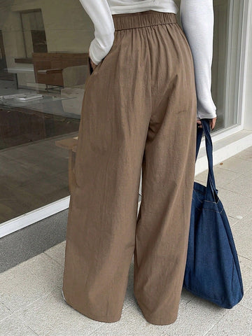DAZY Loose Elastic Waist Wide Leg Pants