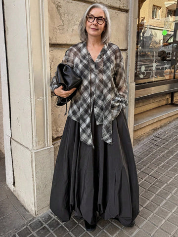 Women's Loose Tie Neck Long Sleeve Thin Casual Summer Blouse