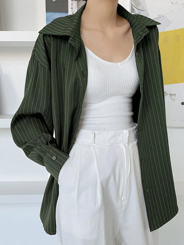 DAZY Simple Style Business Casual Solid Color Shirt