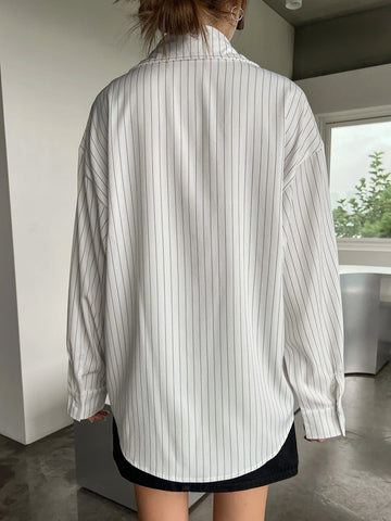 DAZY Simple Style Business Casual Solid Color Shirt