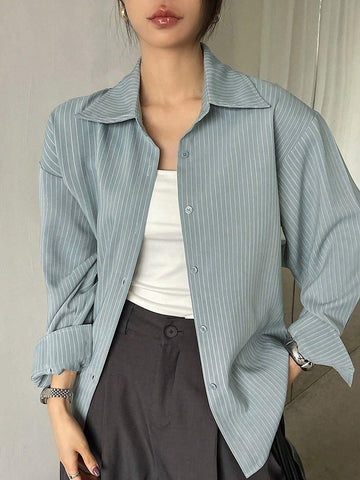 DAZY Simple Style Business Casual Solid Color Shirt