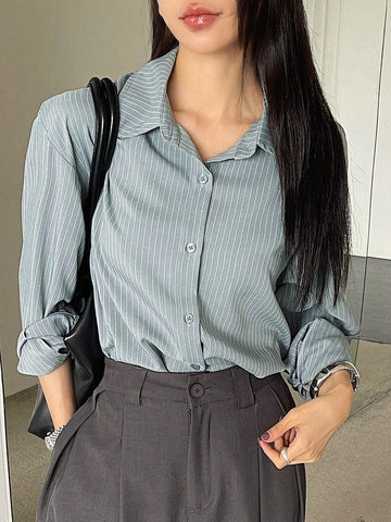 DAZY Simple Style Business Casual Solid Color Shirt