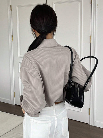 DAZY Simple Style Business Casual Solid Color Shirt