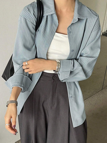 DAZY Simple Style Business Casual Solid Color Shirt