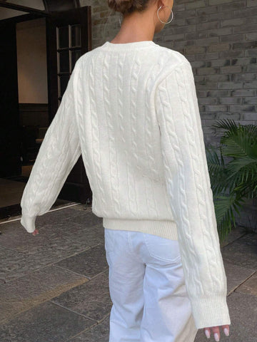 Loose Fit Embroidered Horse Design Sweater