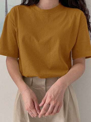 DAZY Solid Drop Shoulder Tee