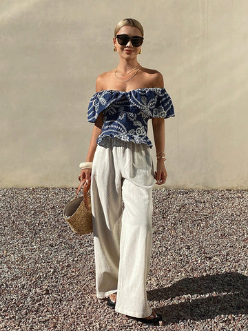 Women's Solid Color Strapless One-Shoulder Elegant Cropped Summer Top