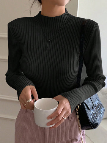 Women Casual Business Style Solid Color Slim Fit Sweater