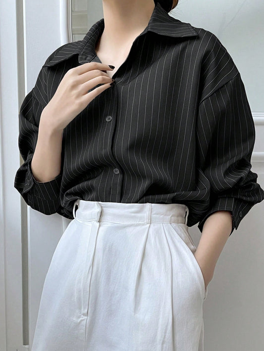 DAZY Simple Style Business Casual Solid Color Shirt