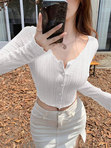Textured Striped Heart Design Women's T-Shirt