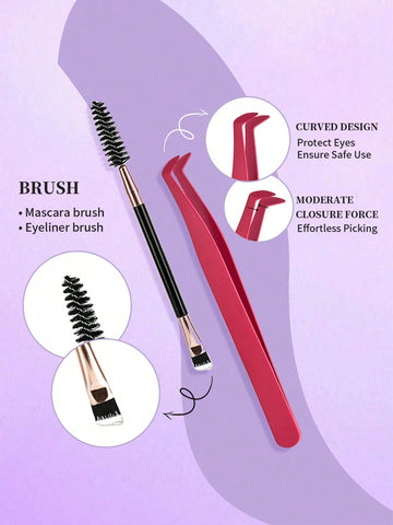 DlY Eyelash Extension Kit Individual Lashes Cluster D Curling, Lash Clusters With Lash Bond, Lash Remove And Seal And Lash Applicator Brush Tool