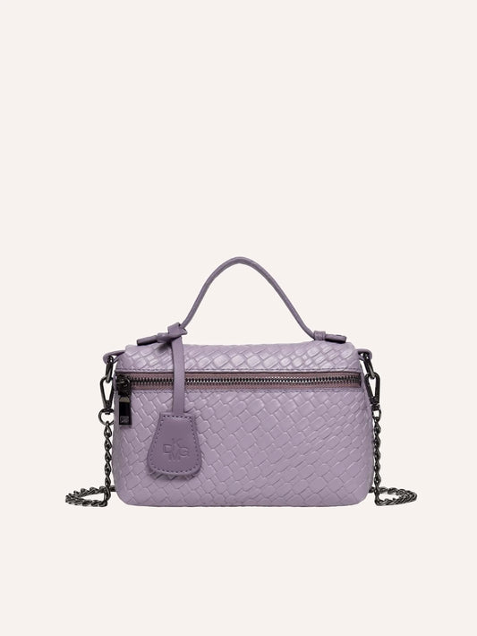 1pc PU Faux Woven Handbag