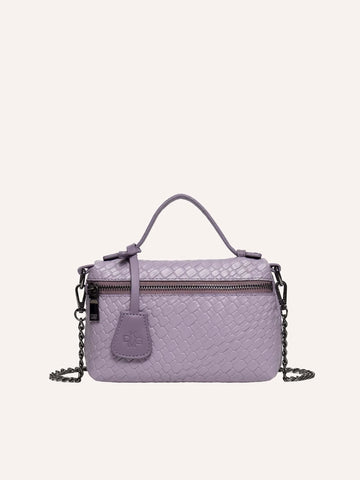 1pc PU Faux Woven Handbag