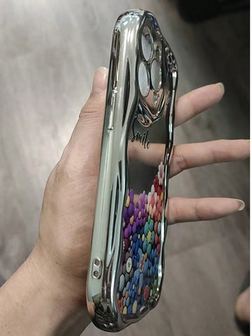 Daisy Mirror 1pc Fashionable Plating Printed Smiling Face Thick Anti-Shock Phone Case