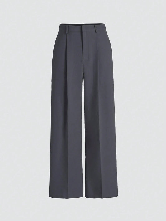 Minimalist Design Drape Effect Suit Pants