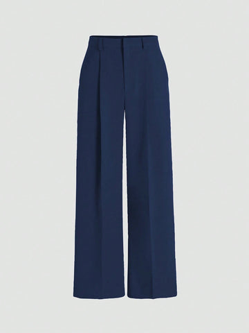 Minimalist Design Drape Effect Suit Pants