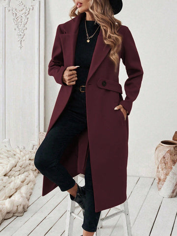 Women's Elegant Stand Collar Belted Jacket
