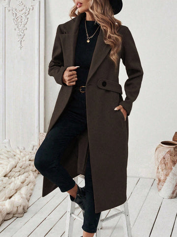 Women's Elegant Stand Collar Belted Jacket