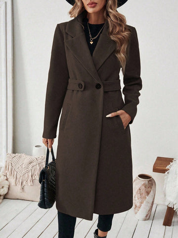 Women's Elegant Stand Collar Belted Jacket