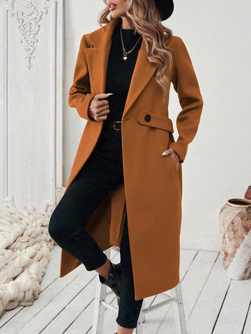 Women's Elegant Stand Collar Belted Jacket
