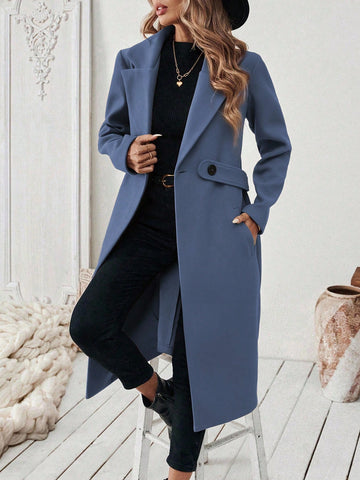 Women's Elegant Stand Collar Belted Jacket