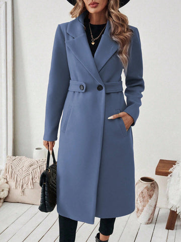 Women's Elegant Stand Collar Belted Jacket