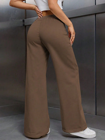 Thermal Lined Elastic Waist Drawstring Loose Pants